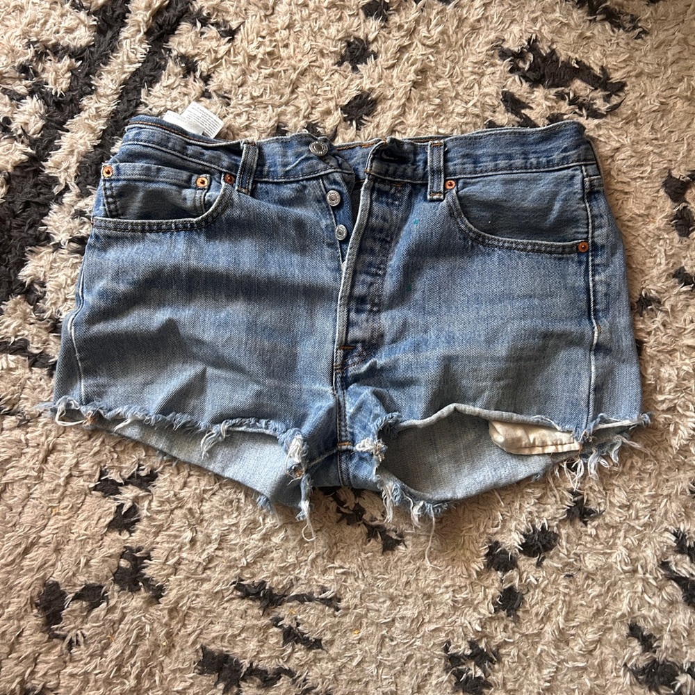 Levi's 501 Light Blue Denim Jean shorts